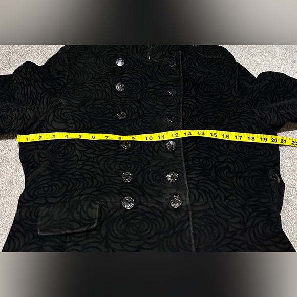 Vintage Y2K Betsey Johnson Double Breasted Black Wool Blend Coat - Picture 10 of 14